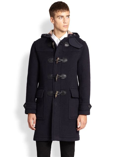 mens burberry leather duffle coat|Burberry winter coat men's.